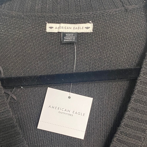 American Eagle charcoal, gray button front cardigan with Snoopy NWT - Picture 3 of 7